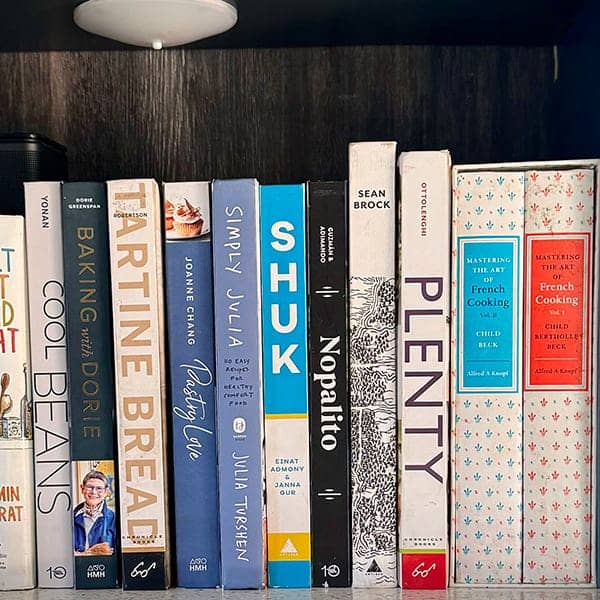 Books on a bookshelf. 