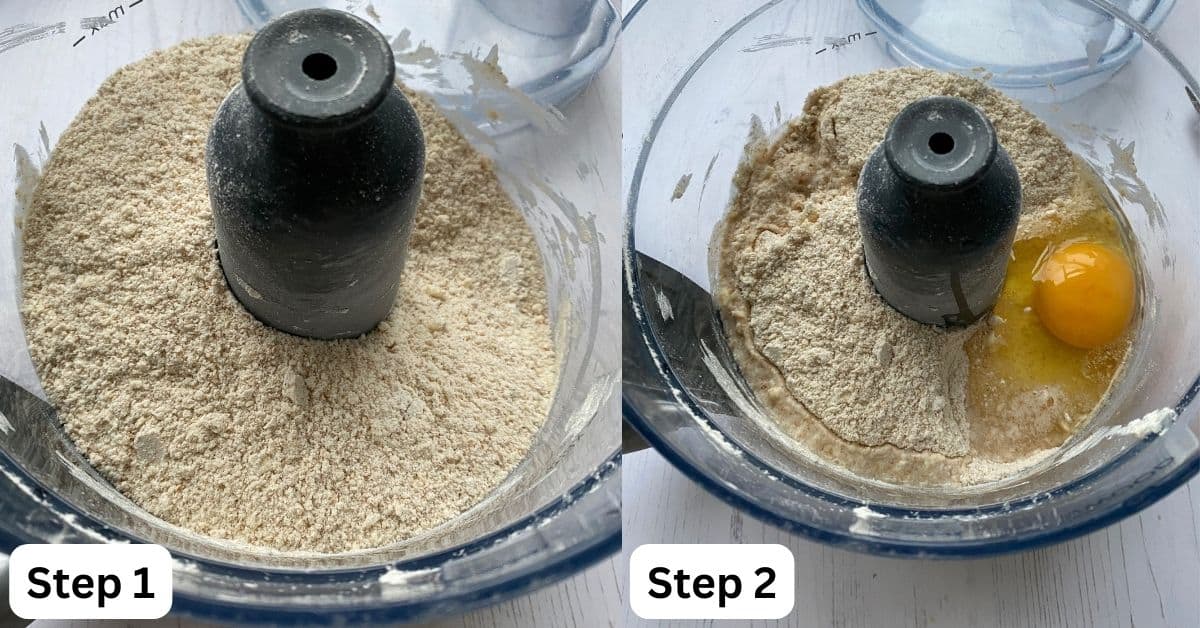 Pastry making using a food processor. 