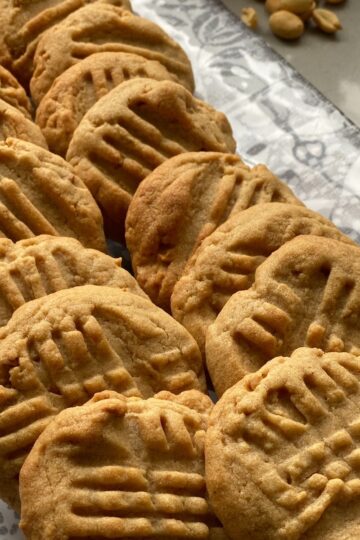 Chunky Peanut Butter Cookies on a Tray.
